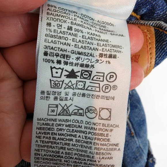 Levi's High Rise Button Fly Wedgie Shorts Mid Wash Cuffed Hem Cheeky Denim Short - Picture 8 of 12